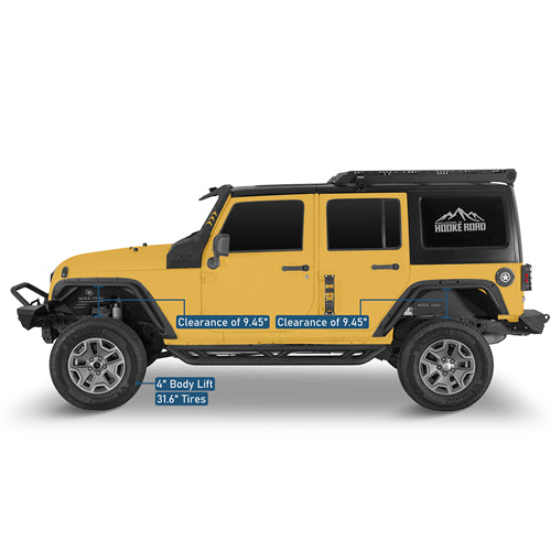 Front & Rear Fender Flare Delete Kit For 2007-2018 Jeep Wrangler JK - Landshaker4x4