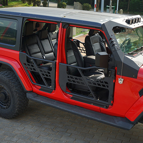 4-Door Running Boards & Tubular Half Doors Combo for 2020-2023 Jeep Gladiator  - LandShaker 4x4 LSG.3009+7000 4