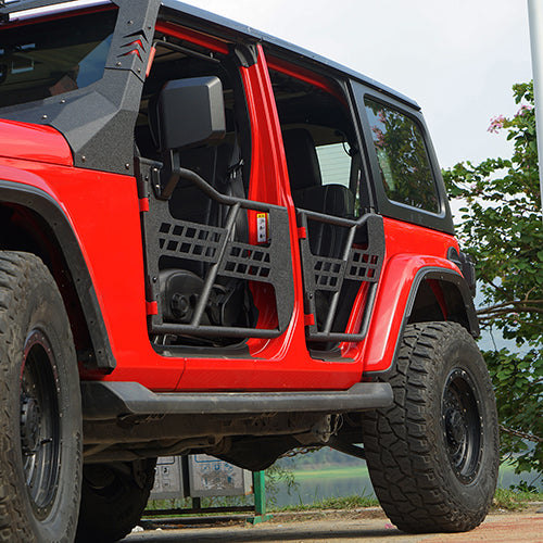 4-Door Running Boards & Tubular Half Doors Combo for 2020-2023 Jeep Gladiator - LandShaker 4x4 LSG.3009+7000 5