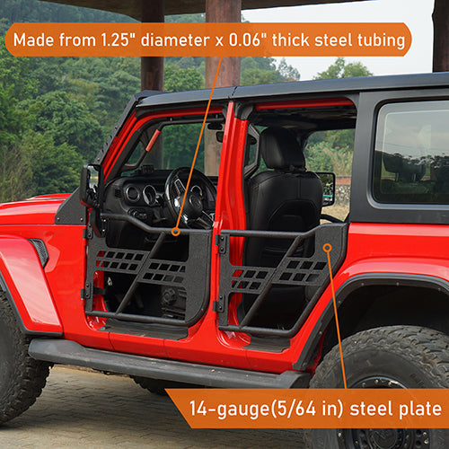 4-Door Running Boards & Tubular Half Doors Combo for 2020-2023 Jeep Gladiator - LandShaker 4x4 LSG.3009+7000 11
