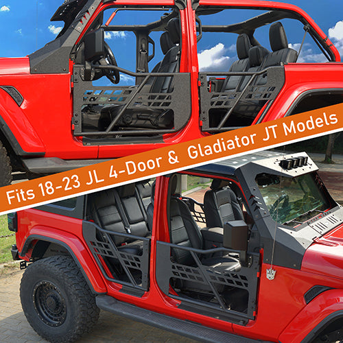 4-Door Running Boards & Tubular Half Doors Combo for 2020-2023 Jeep Gladiator - LandShaker 4x4 LSG.3009+7000 12