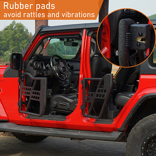 4-Door Running Boards & Tubular Half Doors Combo for 2020-2023 Jeep Gladiator - LandShaker 4x4 LSG.3009+7000 14