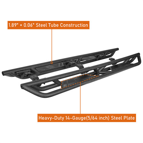 4-Door Running Boards & Tubular Half Doors Combo for 2020-2023 Jeep Gladiator - LandShaker 4x4 LSG.3009+7000 16