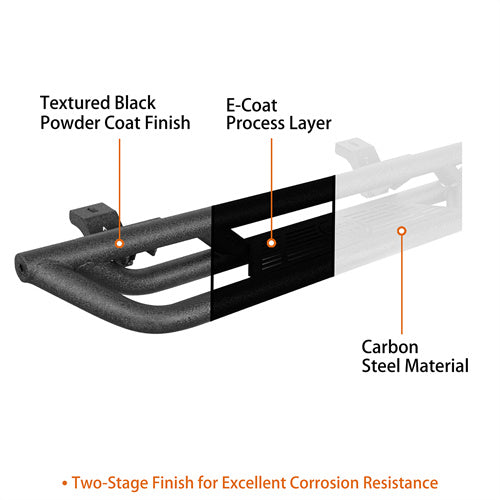 4-Door Running Boards & Tubular Half Doors Combo for 2020-2023 Jeep Gladiator - LandShaker 4x4 LSG.3009+7000 25