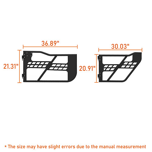 4-Door Running Boards & Tubular Half Doors Combo for 2020-2023 Jeep Gladiator - LandShaker 4x4 LSG.3009+7000 26