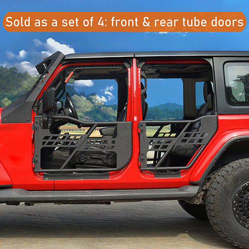 4-Door Running Boards & Tubular Half Doors Combo for 2020-2023 Jeep Gladiator  - LandShaker 4x4 LSG.3009+7000 9