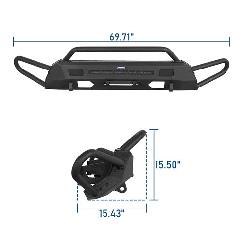 Front Bumper w/ Side Tube Guard For 2016-2023 Toyota Tacoma - Landshaker4x4