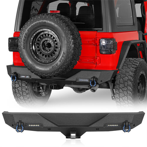 Off-Road Rear Bumper w/ LED spotlights For 2018-2024 Jeep Wrangler JL - LandShaker