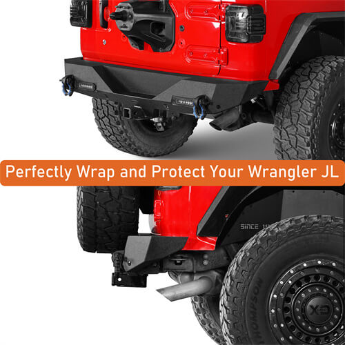 Off-Road Rear Bumper w/ LED spotlights For 2018-2024 Jeep Wrangler JL - LandShaker