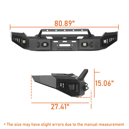 Aftermarkert Full-Width Front Bumper w/ Winch Plate for 2020-2023 GMC Sierra 2500HD/3500HD - LandShaker lsg9205s 7