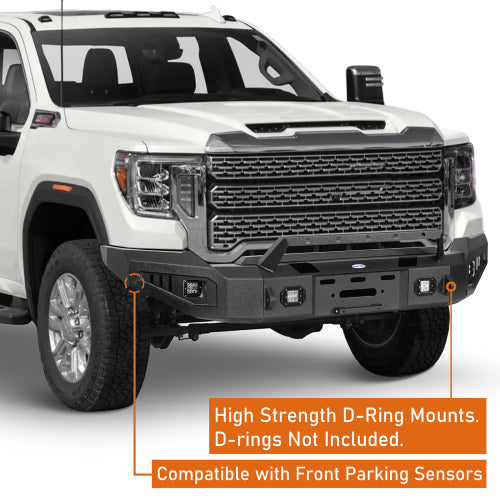 Aftermarkert Full-Width Front Bumper w/ Winch Plate for 2020-2023 GMC Sierra 2500HD/3500HD - LandShaker lsg9205s 9