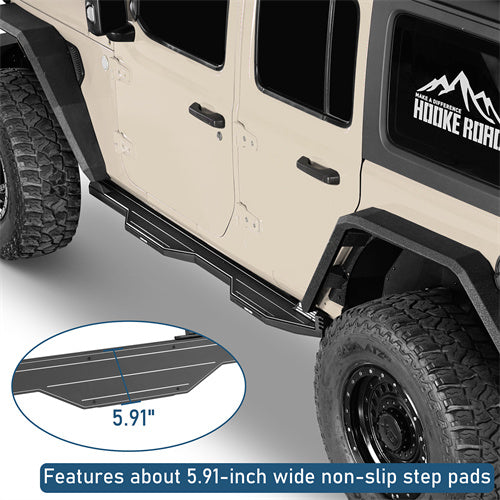 Aftermarket Aluminum Side Step Bars For 2018-2025 Jeep Wrangler JL 4-Door - LandShaker4x4