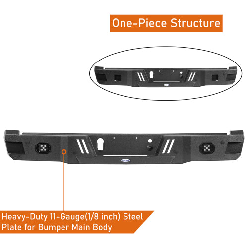 LandShaker Aftermarket Rear Bumper w/25w LED spotlights for 2018-2020 Ford F-150 Excluding Raptor lsg8260 11
