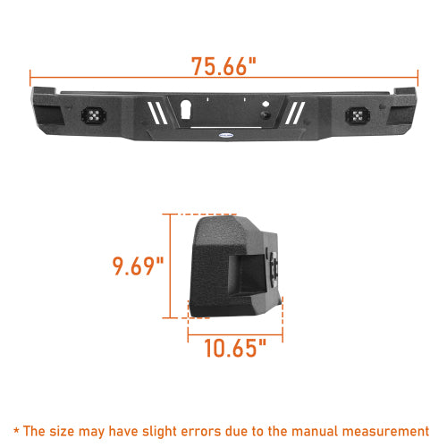 LandShaker Aftermarket Rear Bumper w/25w LED spotlights for 2018-2020 Ford F-150 Excluding Raptor lsg8260 6