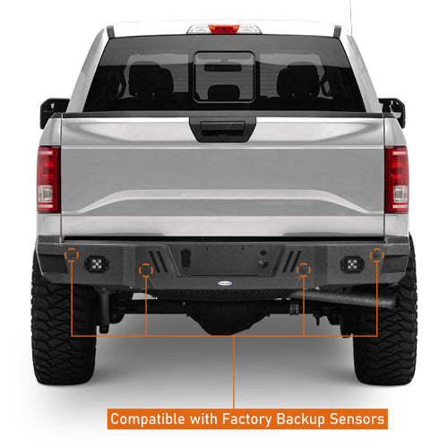 LandShaker Aftermarket Rear Bumper w/25w LED spotlights for 2018-2020 Ford F-150 Excluding Raptor lsg8260 9