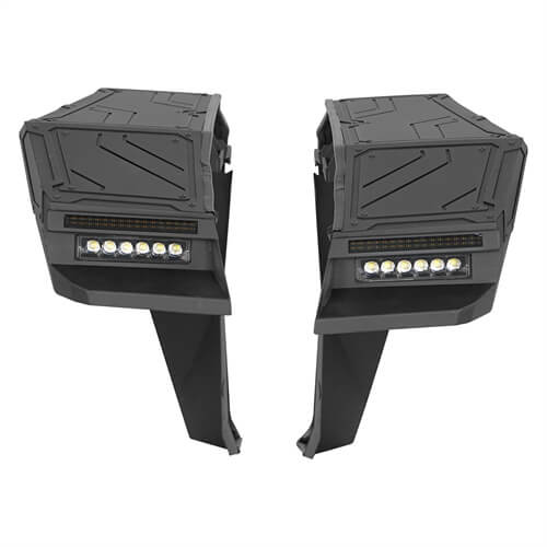 Road Trip Aluminum Front Fender Flares w/ LED Lights For 2018-2024 Jeep Wrangler JL & Gladiator JT - LandShaker-3