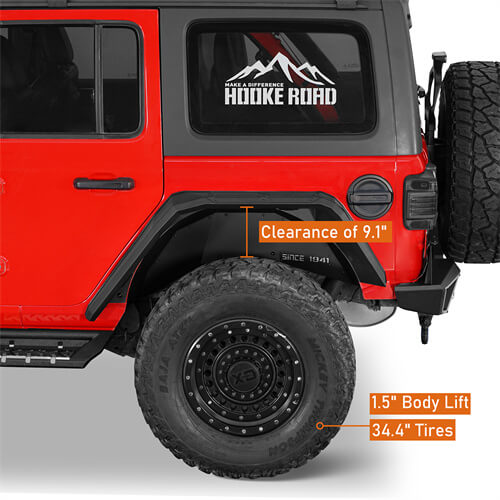 Road Trip Aluminum Rear Fender Flares For 2018-2024 Jeep Wrangler JL - LandShaker-lsg3077-10