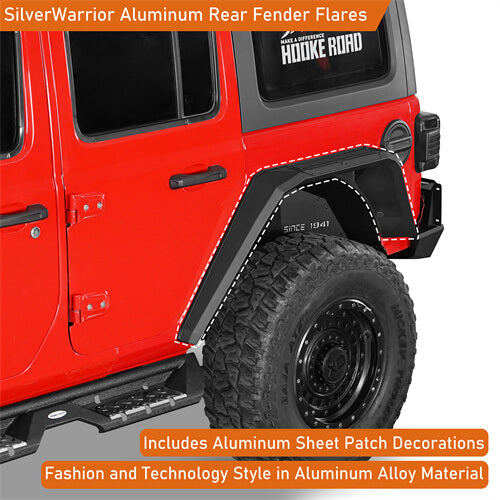 Road Trip Aluminum Rear Fender Flares For 2018-2024 Jeep Wrangler JL - LandShaker-lsg3077-4