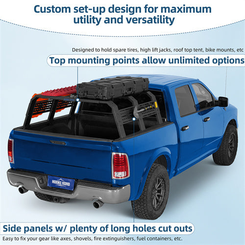 18.8" High Overland Bed Rack For 2007-2023 Toyota Tundra / 2005-2023 Tacoma(6' Bed) / 2009-2023 Ford F-150 & Raptor / 2009-2023 Ram 1500 - Landshaker4x4