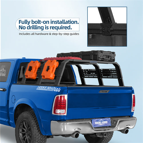 18.8" High Overland Bed Rack For 2007-2023 Toyota Tundra / 2005-2023 Tacoma(6' Bed) / 2009-2023 Ford F-150 & Raptor / 2009-2023 Ram 1500 - Landshaker4x4