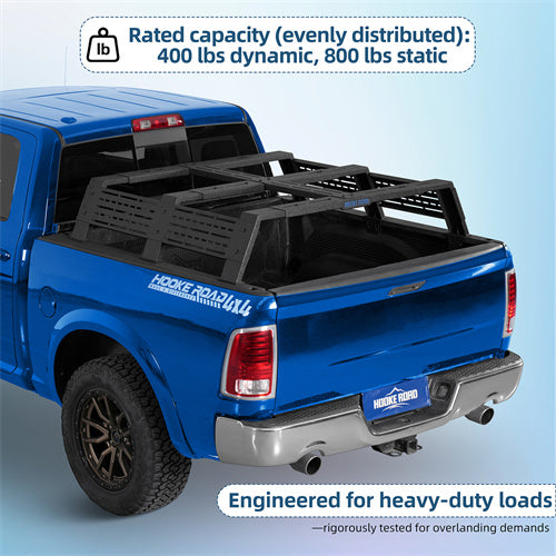 12.2" High Overland Bed Rack For 2007-2023 Toyota Tundra / 2005-2023 Tacoma(6' Bed) / 2009-2023 Ford F-150 & Raptor / 2009-2003 Ram 1500 - Landshaker4x4