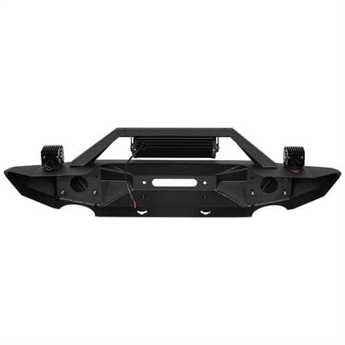 Blade Front Bumper w/ 60W Work Light Bar & Different Trail Rear Bumper w/Tire Carrier Combo Kit for 2007-2018 Jeep Wrangler JK JKU - LandShaker 4x4 LSG.2031+2029 17