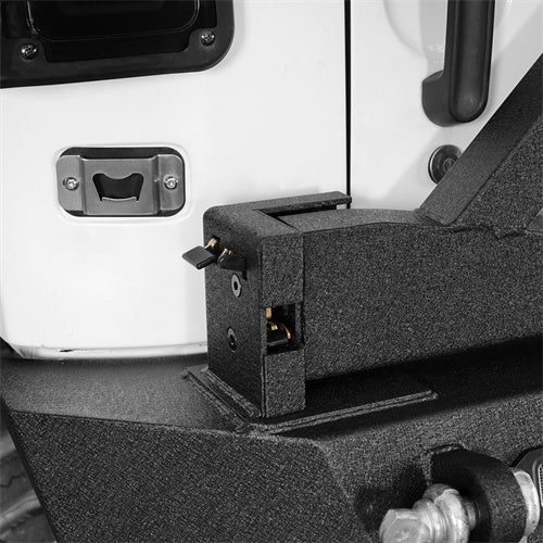 Blade Front Bumper w/ 60W Work Light Bar & Different Trail Rear Bumper w/Tire Carrier Combo Kit for 2007-2018 Jeep Wrangler JK JKU - LandShaker 4x4 LSG.2031+2029 8
