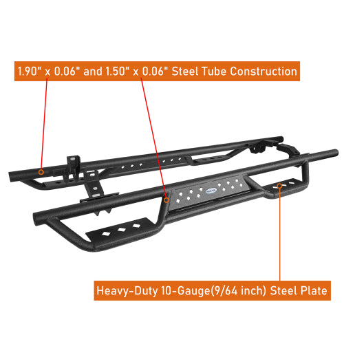 LandShaker Bronco Nerf Side Step Bars for 2021-2023 Ford Bronco 4-Door lsg8901s 8
