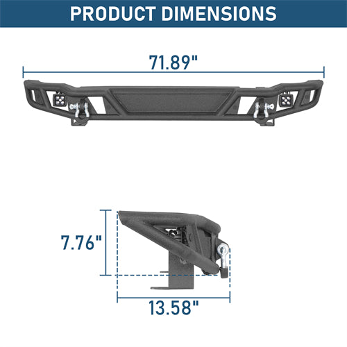 Tubular Rear Bumper For 2021-2025 Ford Bronco Excluding Raptor - Landshaker4x4