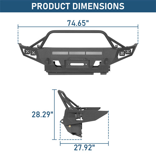 ExplorerX Front Bumper w/ LED Spot Lights For 2012-2015 Toyota Tacoma - Landshaker4x4