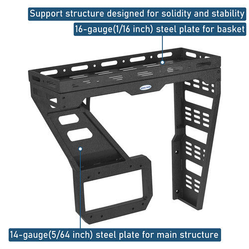 Tailgate Basket Rear Cargo Rack System For 2018-2025 Jeep Wrangler JL - Landshaker4x4