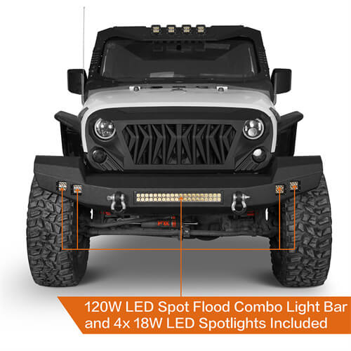 Jeep JK front Bumper for Jeep Wrangler JK JKU 2007-2018 - LandShaker 4x4 ls2052s 7