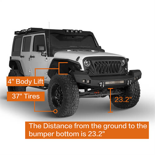 Jeep JK front Bumper for Jeep Wrangler JK JKU 2007-2018 - LandShaker 4x4 ls2052s 8