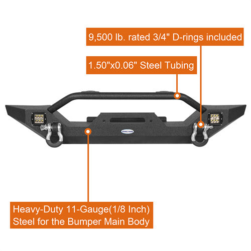 Different Trail Front Bumper & Rear Bumper Combo for 1997-2006 Jeep Wrangler TJ - LandShaker 4x4 LSG.1010+LSG.1012 12