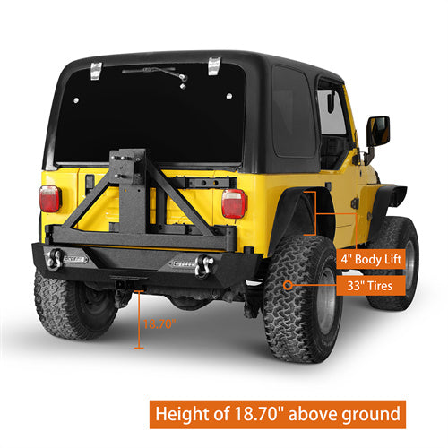 Different Trail Front Bumper & Rear Bumper Combo for 1997-2006 Jeep Wrangler TJ - LandShaker 4x4 LSG.1010+LSG.1012 17