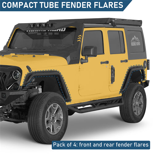 Front & Rear Fender Flare Delete Kit For 2007-2018 Jeep Wrangler JK - Landshaker4x4