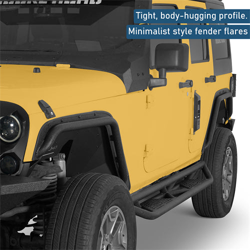 Front & Rear Fender Flare Delete Kit For 2007-2018 Jeep Wrangler JK - Landshaker4x4