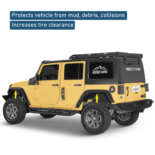 Front & Rear Fender Flare Delete Kit For 2007-2018 Jeep Wrangler JK - Landshaker4x4