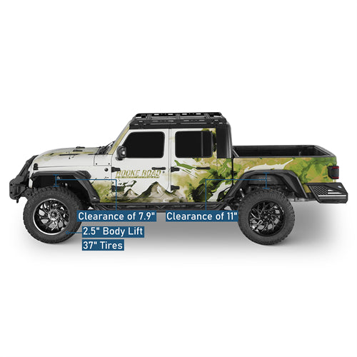 Flat Style Fender Flares For 2020-2025 Jeep Gladiator JT- LandShaker
