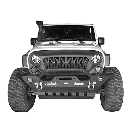 Jeep JK Mid Width Front Bumper & Rear Bumper & Front Skid Plate for 2007-2018 Jeep Wrangler JK - LandShaker 4x4 LSG.3018+2030+2042 11