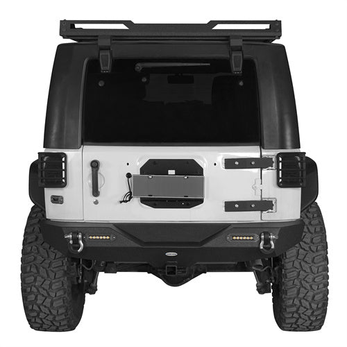 Jeep JK Mid Width Front Bumper & Rear Bumper & Front Skid Plate for 2007-2018 Jeep Wrangler JK - LandShaker 4x4 LSG.3018+2030+2042 6