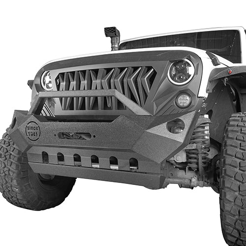 Jeep JK Mid Width Front Bumper & Rear Bumper & Front Skid Plate for 2007-2018 Jeep Wrangler JK - LandShaker 4x4 LSG.3018+2030+2042 9