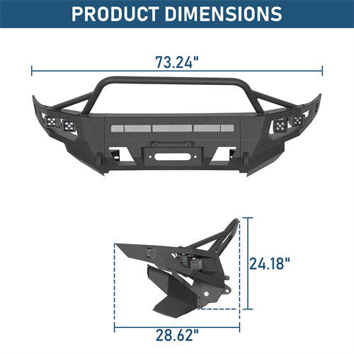 ExplorerX Full Width Front Bumper For 2003-2005 Toyota 4Runner - Landshaker4x4