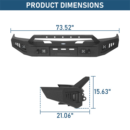 Discovery Ⅰ Front Bumper w/ Winch Plate For 1992-1999 Chevy Suburban Tahoe/GMC Yukon - Landshaker4x4