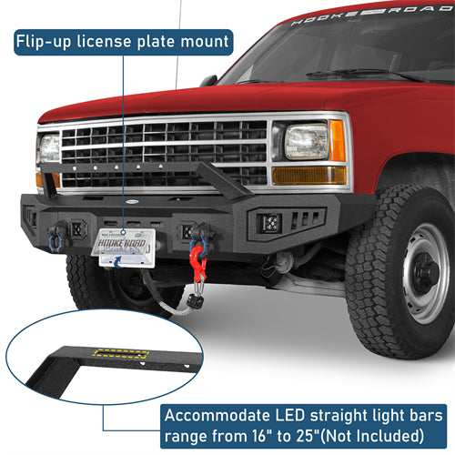 Discovery Ⅰ Front Bumper w/ Winch Plate For 1992-1999 Chevy Suburban Tahoe/GMC Yukon - Landshaker4x4