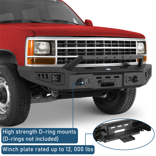 Discovery Ⅰ Front Bumper w/ Winch Plate For 1992-1999 Chevy Suburban Tahoe/GMC Yukon - Landshaker4x4