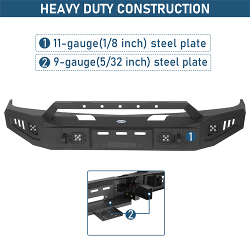 Discovery Ⅰ Front Bumper w/ Winch Plate For 1992-1999 Chevy Suburban Tahoe/GMC Yukon - Landshaker4x4