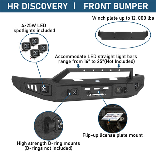 Discovery Ⅰ Front Bumper w/ Winch Plate For 1992-1999 Chevy Suburban Tahoe/GMC Yukon - Landshaker4x4