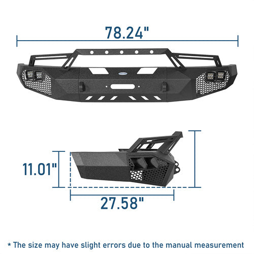 Full Width Front Bumper w/Grill Guard(09-14 Ford F-150, Excluding Raptor)-LandShaker