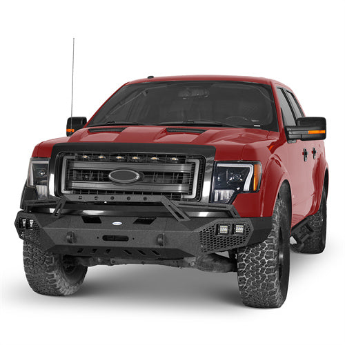 Full Width Front Bumper w/Grill Guard(09-14 Ford F-150, Excluding Raptor)-LandShaker
